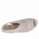Woman's high-fronted sandal with back elastic and platform in pierced beige leather heel 8 - Available sizes:  31