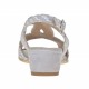 Sandale pour femmes avec talon compensé en daim gris et daim avec blanc impression optique talon compensé 3 - Pointures disponibles:  46
