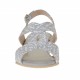 Sandale pour femmes avec talon compensé en daim gris et daim avec blanc impression optique talon compensé 3 - Pointures disponibles:  46