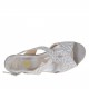 Sandale pour femmes avec talon compensé en daim gris et daim avec blanc impression optique talon compensé 3 - Pointures disponibles:  46