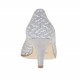 Zapato abierto para mujer en gamuza gris y estampada óptica blanca tacon 6 - Tallas disponibles:  45