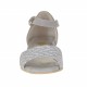 Chaussure ouverte pour femmes avec courroie en daim gris et imprimé optique géométrique blanc talon compensé 3 - Pointures disponibles:  46