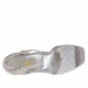 Chaussure ouverte pour femmes avec courroie en daim gris et imprimé optique géométrique blanc talon compensé 3 - Pointures disponibles:  46