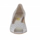 Zapato abierto para mujer en gamuza gris y estampada óptica blanca tacon 6 - Tallas disponibles:  45