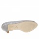 Zapato abierto para mujer en gamuza gris y estampada óptica blanca tacon 6 - Tallas disponibles:  45