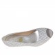 Zapato abierto para mujer en gamuza gris y estampada óptica blanca tacon 6 - Tallas disponibles:  45