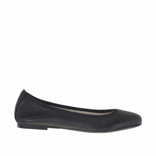 Bailarina para mujer en piel de color negro con tacon 1 - Tallas disponibles:  32