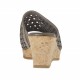 Sabot aperto da donna con elastico in pelle forata color taupe con zeppa e plateau in sughero 6 - Misure disponibili: 42