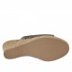 Mule ouvert pour femmes avec elastique en cuir perforé taupe avec plateforme et talon compensé en liège 6 - Pointures disponibles:  42