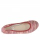Ballerina da donna in pelle rossa stampata multicolore tacco 1 - Misure disponibili: 32