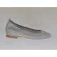 Woman's ballerina shoes with pointed toe in laminated silver coated suede heel 1 - Available sizes:  32, 33