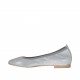 Woman's ballerina shoes with pointed toe in laminated silver coated suede heel 1 - Available sizes:  32, 33