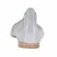 Woman's ballerina shoes with pointed toe in laminated silver coated suede heel 1 - Available sizes:  32, 33