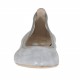 Woman's ballerina shoes with pointed toe in laminated silver coated suede heel 1 - Available sizes:  32, 33