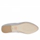 Woman's ballerina shoes with pointed toe in laminated silver coated suede heel 1 - Available sizes:  32, 33