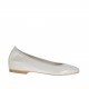Chaussure ballerine avec bout pointu pour femmes en daim couvert lamé platine talon 1 - Pointures disponibles:  32
