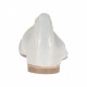 Chaussure ballerine avec bout pointu pour femmes en daim couvert lamé platine talon 1 - Pointures disponibles:  32