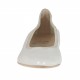 Ballerina da donna con punta sfilata in camoscio rivestito laminato platino tacco 1 - Misure disponibili: 32