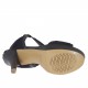 Scarpa aperta da donna con cinturino e plateau in camoscio e pelle nera tacco 10 - Misure disponibili: 31, 34, 42, 46