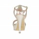Ouvert chaussures pour femmes avec courroie et plateforme en cuir lamè platine et cuivre talon 10 - Pointures disponibles:  42