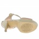 Zapato abierto para mujer con cinturon y plataforma en piel laminada de color platino y cobre tacon 10 - Tallas disponibles:  42