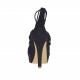 Chaussure ouvert à lacets avec plateforme en daim noir talon 10 - Pointures disponibles:  31