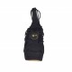 Scarpa aperta da donna con plateau e stringa in camoscio nero tacco 10 - Misure disponibili: 31
