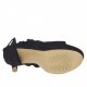 Chaussure ouvert à lacets avec plateforme en daim noir talon 10 - Pointures disponibles:  31