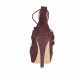 Scarpa aperta da donna con plateau e stringa in camoscio prugna tacco 10 - Misure disponibili: 31, 32, 42