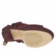 Zapato abierto para mujer con plataforma y cordon en gamuza de color ciruela tacon 10 - Tallas disponibles:  31, 32, 42