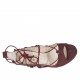 Zapato abierto para mujer con plataforma y cordon en gamuza de color ciruela tacon 10 - Tallas disponibles:  31, 32, 42
