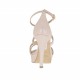 Chaussure ouvert pour femmes avec courroie et plateforme en cuir rose et lamé cuivre talon 10 - Pointures disponibles:  44, 46