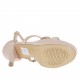 Zapato abierto con cinturon y plataforma en piel de color rosado y laminado cobre tacon 10 - Tallas disponibles:  44, 46