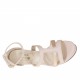 Zapato abierto con cinturon y plataforma en piel de color rosado y laminado cobre tacon 10 - Tallas disponibles:  44, 46
