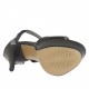 Scarpa aperta da donna con plateau, elastici e cerniera in pelle nera e grigio canna di fucile tacco 13 - Misure disponibili: 42, 45, 46