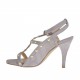 Sandale pour femmes avec plateforme, courroie et goujons en daim gris glycine talon 8 - Pointures disponibles:  34, 42