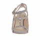 Sandalo da donna con plateau, borchie e cinturino in camoscio grigio glicine tacco 8 - Misure disponibili: 34, 42