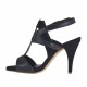 Sandale pour femmes avec bandes croisées et plateforme en cuir et daim noir talon 8 - Pointures disponibles:  42