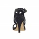 Sandale pour femmes avec bandes croisées et plateforme en cuir et daim noir talon 8 - Pointures disponibles:  42