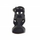 Sandalo da donna con listini incrociati e plateau in pelle e camoscio nero tacco 8 - Misure disponibili: 42