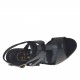 Sandale pour femmes avec bandes croisées et plateforme en cuir et daim noir talon 8 - Pointures disponibles:  42