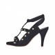 Sandalo da donna con plateau, borchie e cinturino in camoscio nero tacco 8 - Misure disponibili: 34, 42, 46