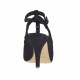 Sandalo da donna con plateau, borchie e cinturino in camoscio nero tacco 8 - Misure disponibili: 34, 42, 46