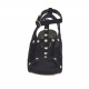 Sandalo da donna con plateau, borchie e cinturino in camoscio nero tacco 8 - Misure disponibili: 34, 42, 46