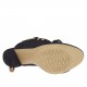 Sandalo da donna con plateau, borchie e cinturino in camoscio nero tacco 8 - Misure disponibili: 34, 42, 46