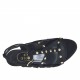 Sandalo da donna con plateau, borchie e cinturino in camoscio nero tacco 8 - Misure disponibili: 34, 42, 46