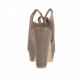 Sandale fermée pour femmes avec plateforme et lacets postérieur en cuir taupe talon 10 - Pointures disponibles:  42