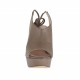 Sandale fermée pour femmes avec plateforme et lacets postérieur en cuir taupe talon 10 - Pointures disponibles:  42