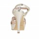 Sandale pour femmes avec bretelle croisée et plateforme en cuir lamé platine et cuir cuivre talon 10 - Pointures disponibles:  42