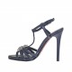 Sandale salomé pour femmes en cuir bleu avec courroie, plateforme, strass et talon en vernis 11 - Pointures disponibles:  42